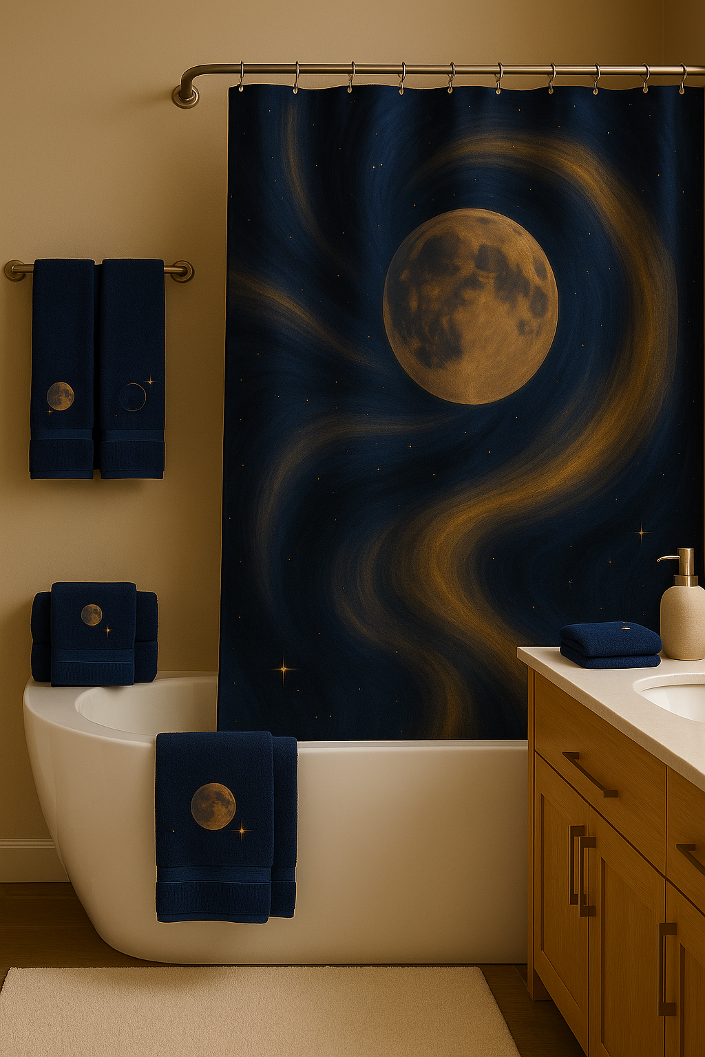 Midnight Ember Luxe Bathroom Set- Storm Series