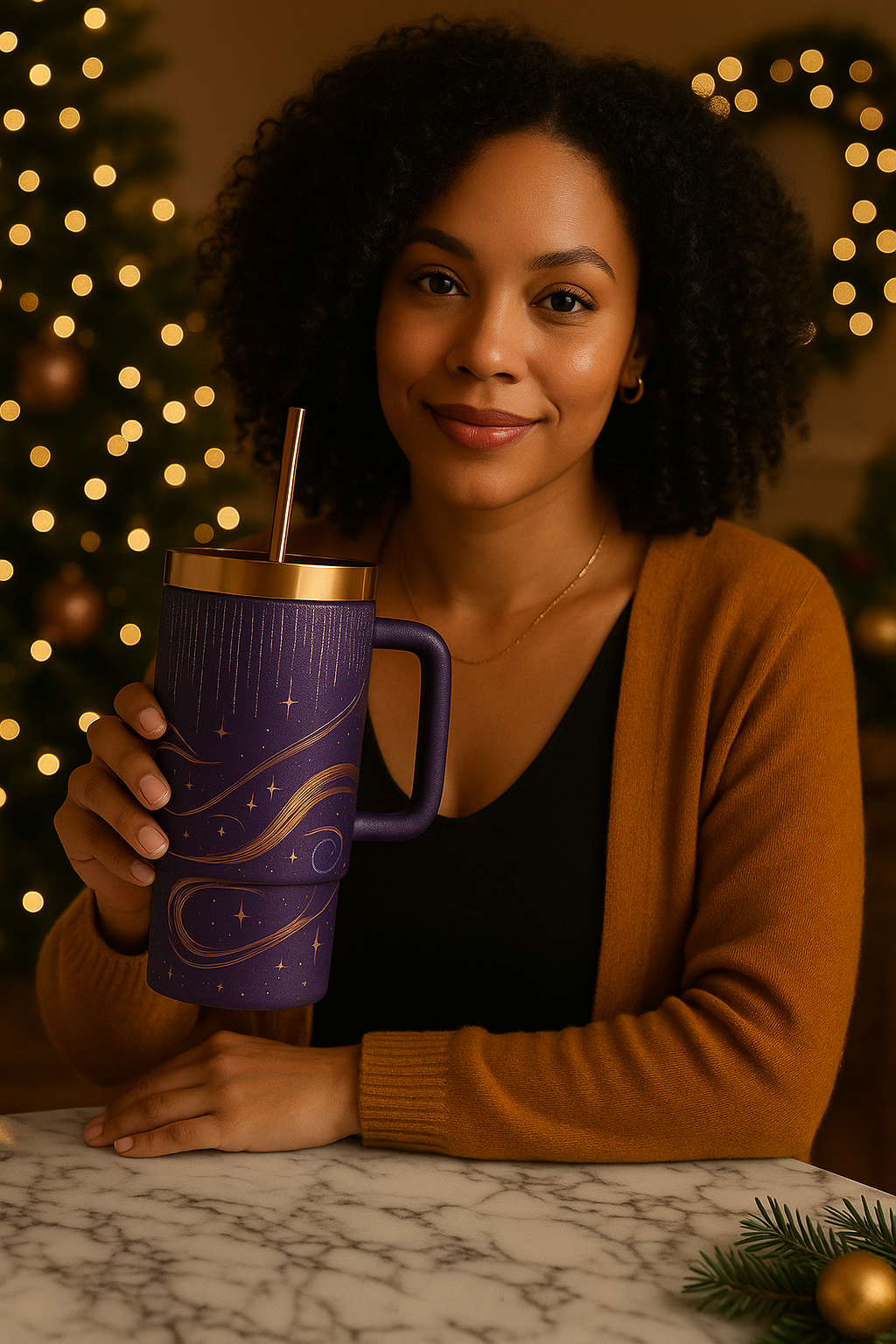 Crimson Halo – The Holiday Elegance Tumbler