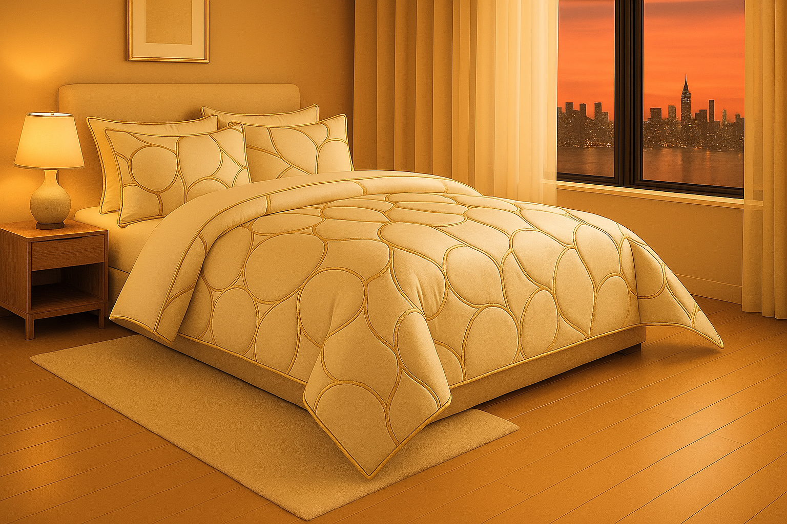 Golden Whisper – Luxe 3-Piece Comforter Set