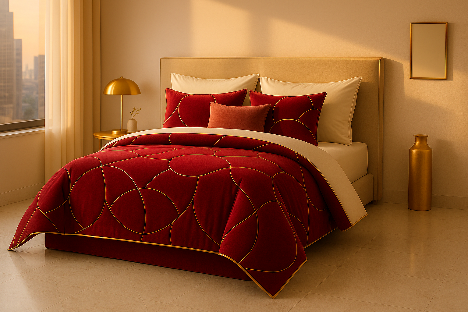 Crimson Eclipse – Luxe 3-Piece Comforter Set