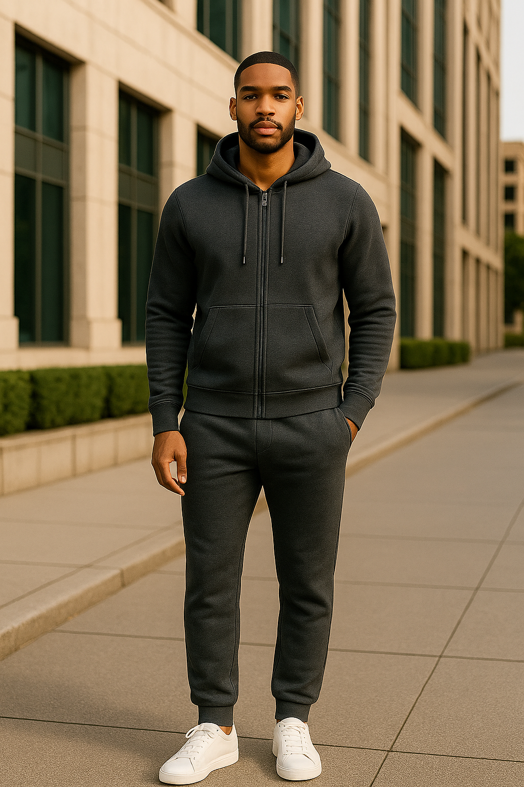BKM Luxe Jogger Set – Forge Grey (Closed Leg)