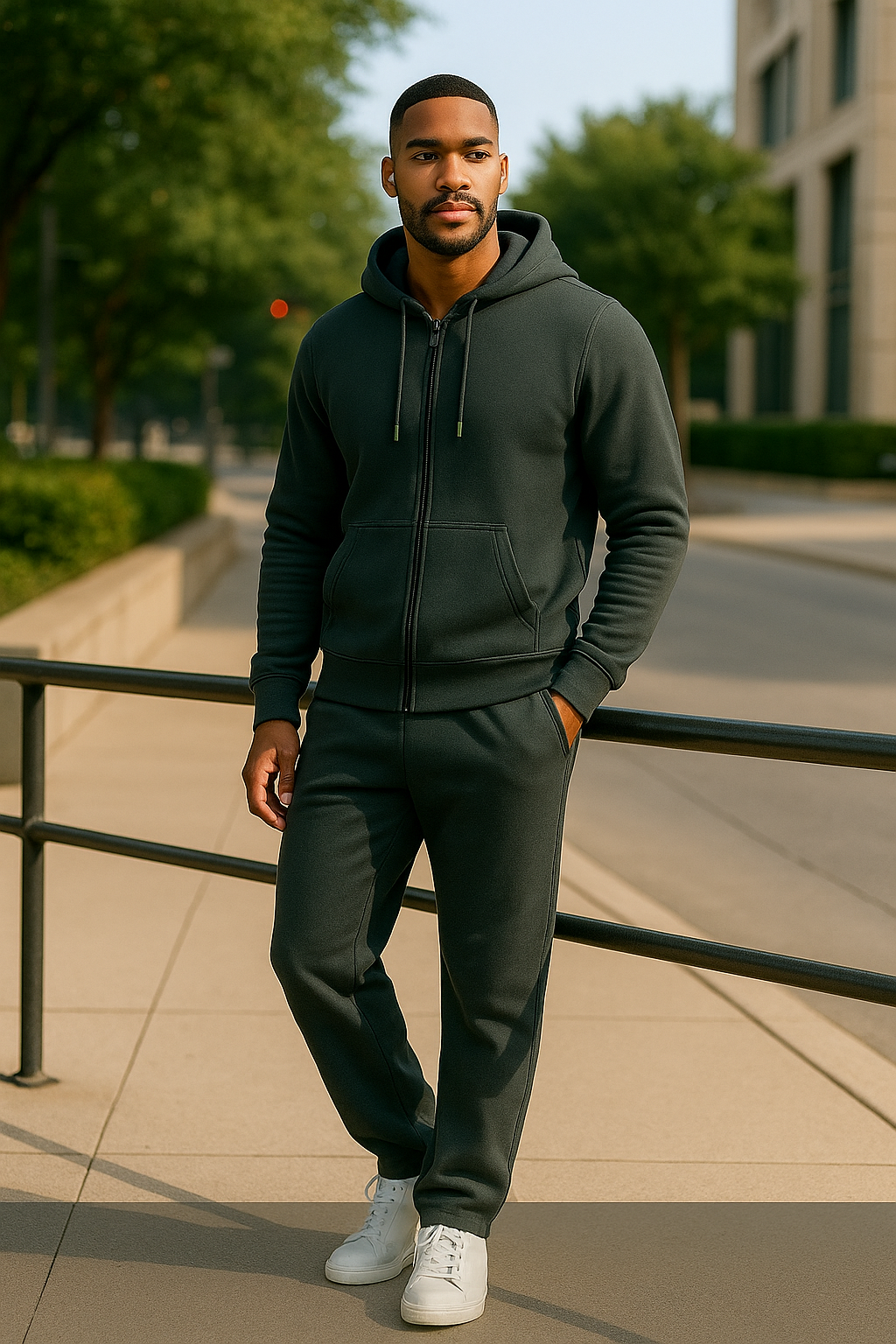 BKM Luxe Jogger Set – Forge Grey (Open Leg)
