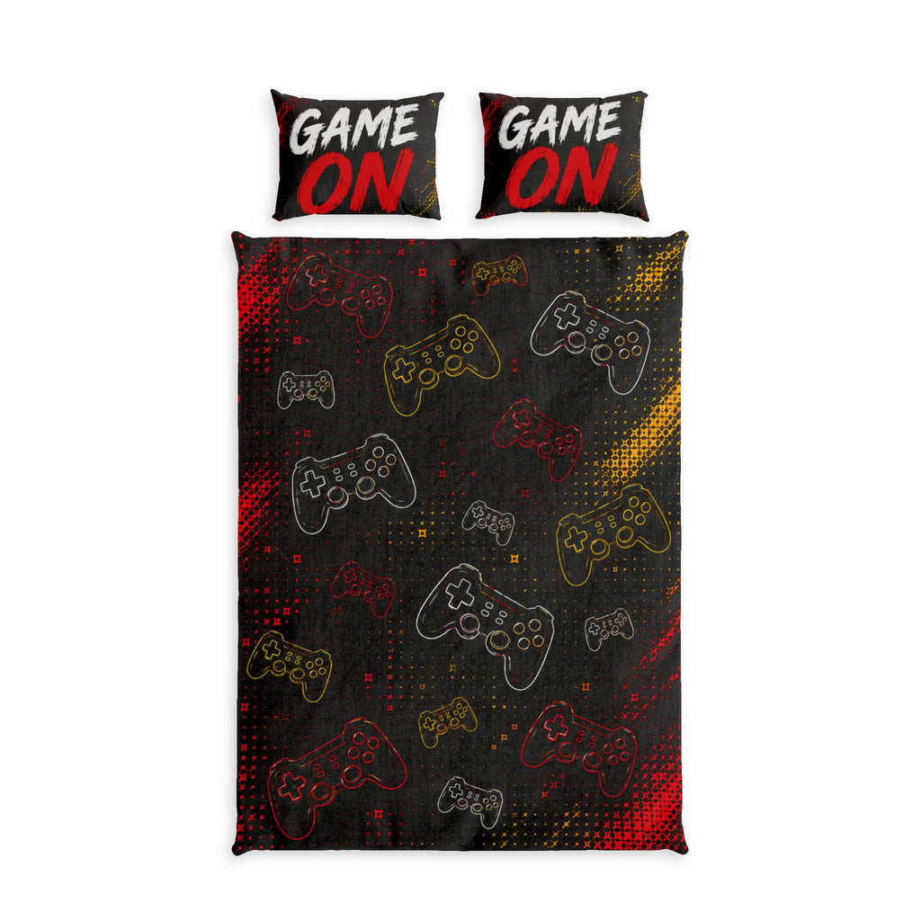 Game On Cotton Bed Set – Gamer Controller Duvet Cover for Kids & Teens