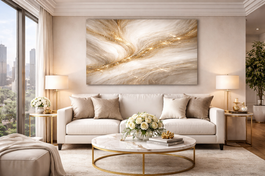 Liquid Gold Flow- Abstract Wall Art
