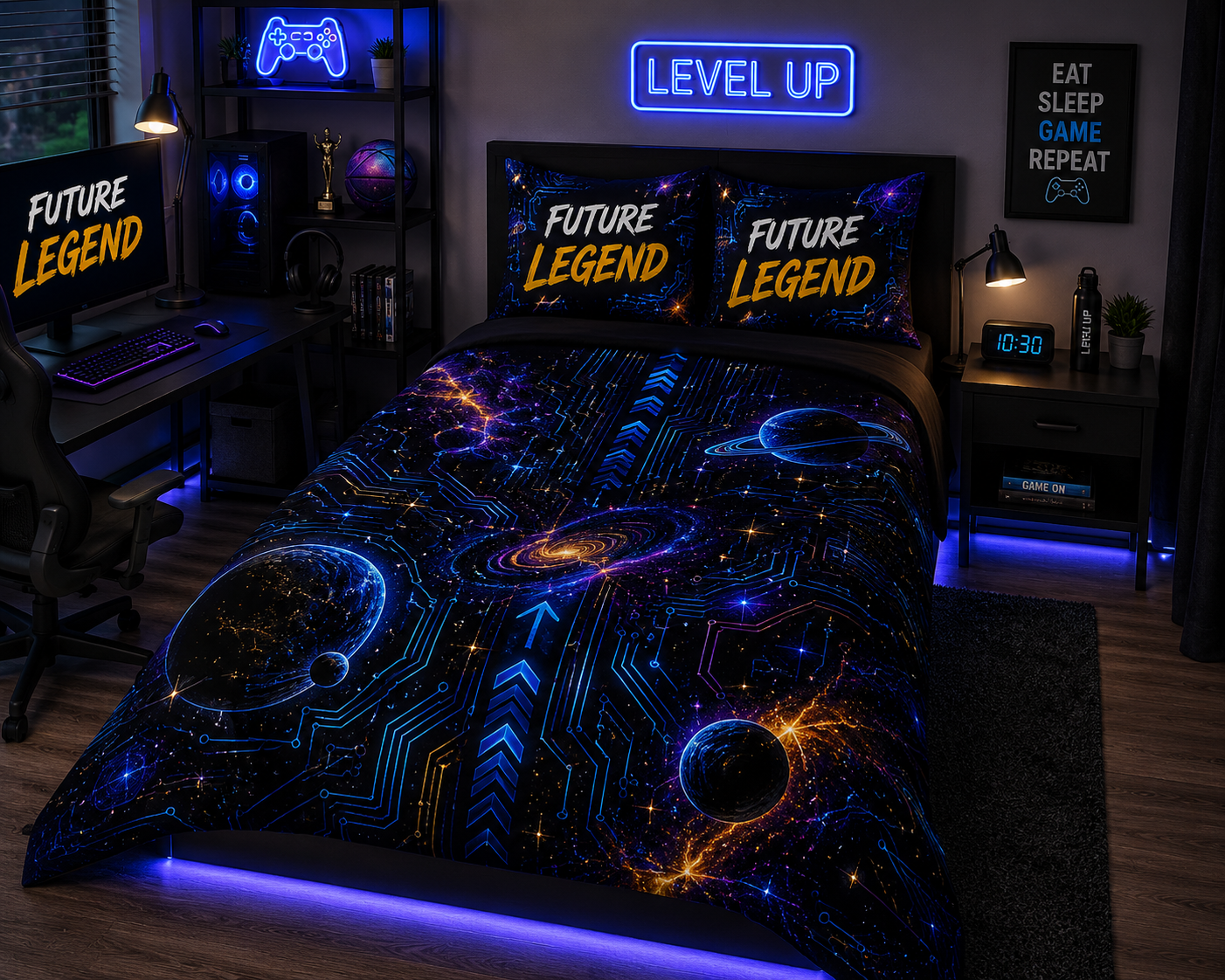 Future Legend-Galaxy Circuit Cotton Bed Set |Twin or TwinXL
