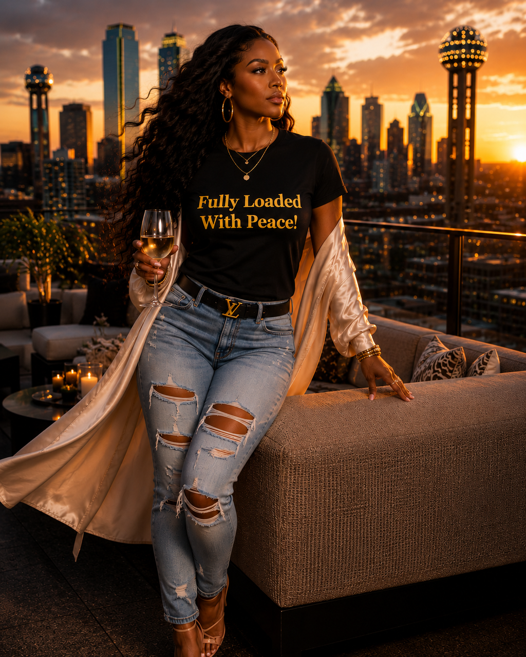 D'Monai Fully Loaded With Peace™ Graphic T-Shirt – Calm Energy Statement Tee
