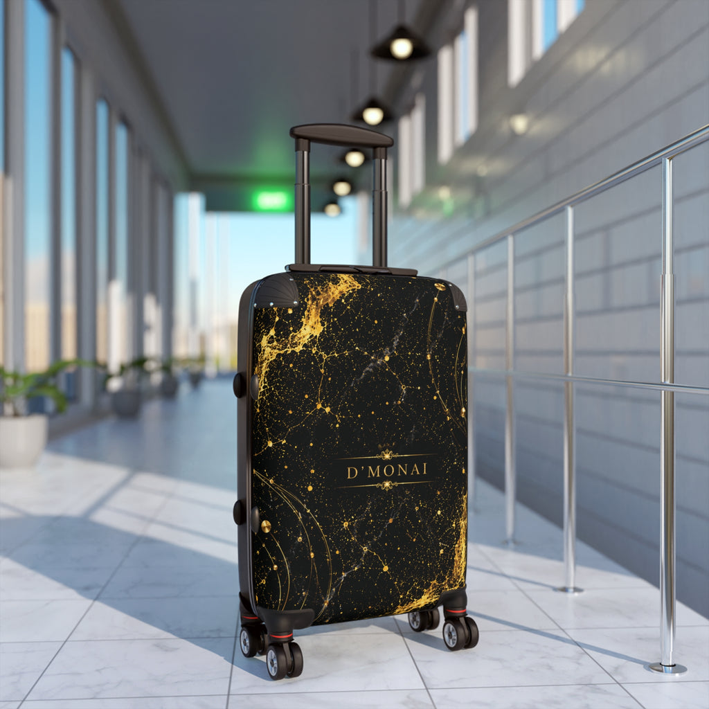 D'MONAI Black & Gold Luxury Luggage Collection.
