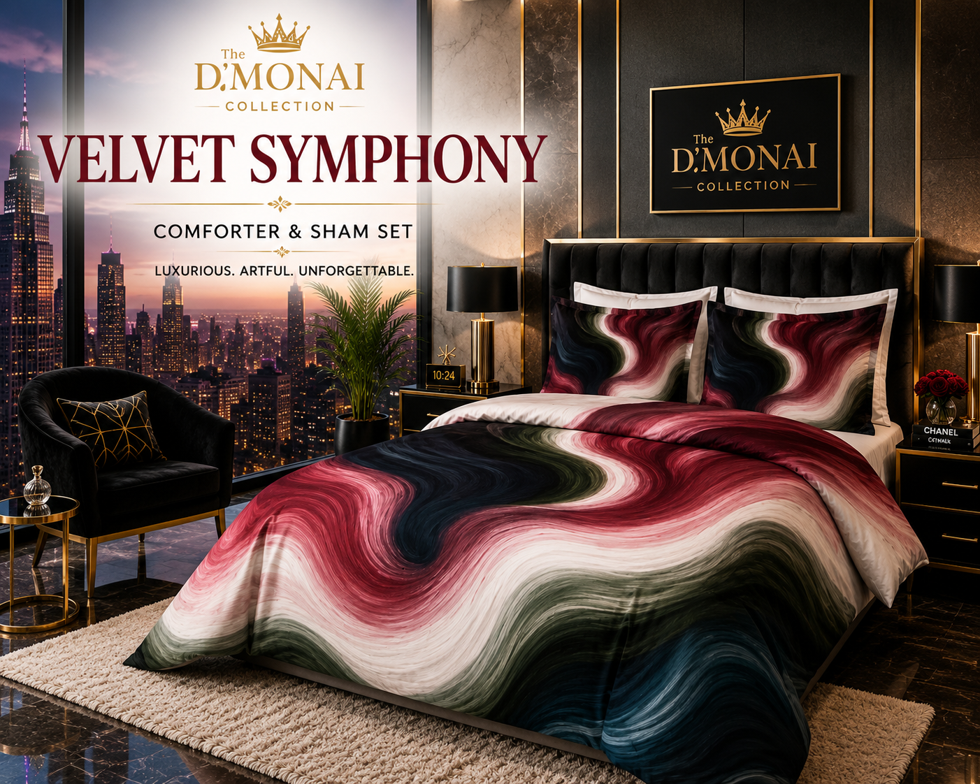 Velvet Symphony Comforter & Sham Set | The D'MONAI Collection
