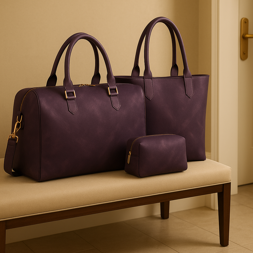 Nyia Luxe 3-Piece Travel Set – Deep Amethyst Luxe