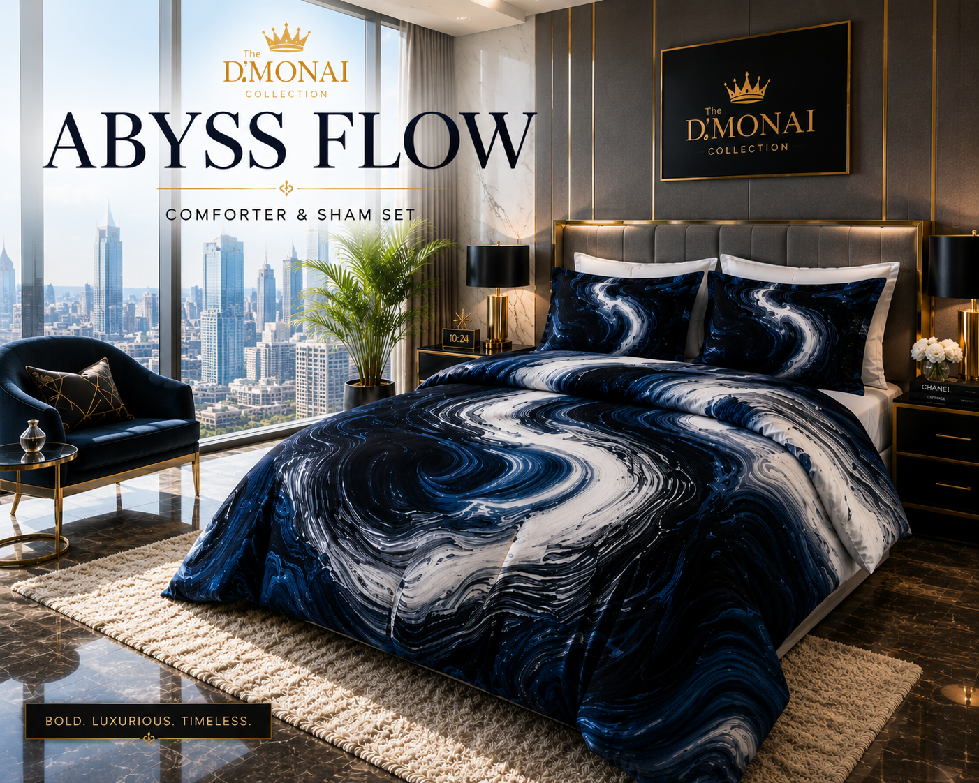 Abyss Flow Comforter & Sham Set | The D'MONAI Collection