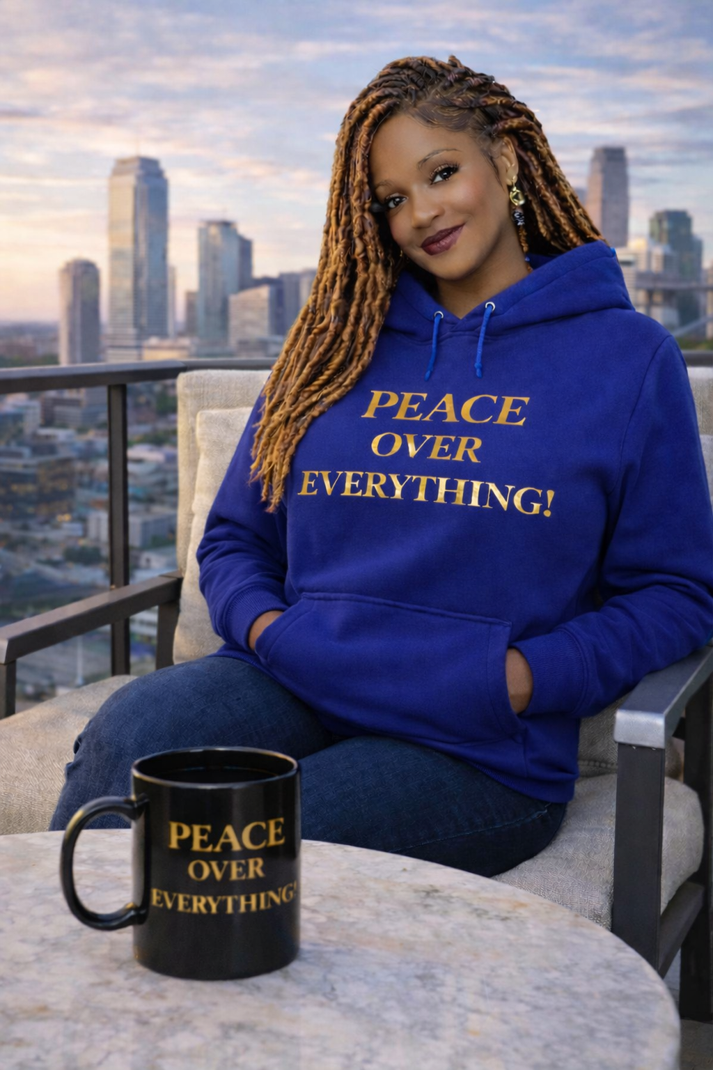 Peace Over Everything! Black Ceramic Mug (11oz)