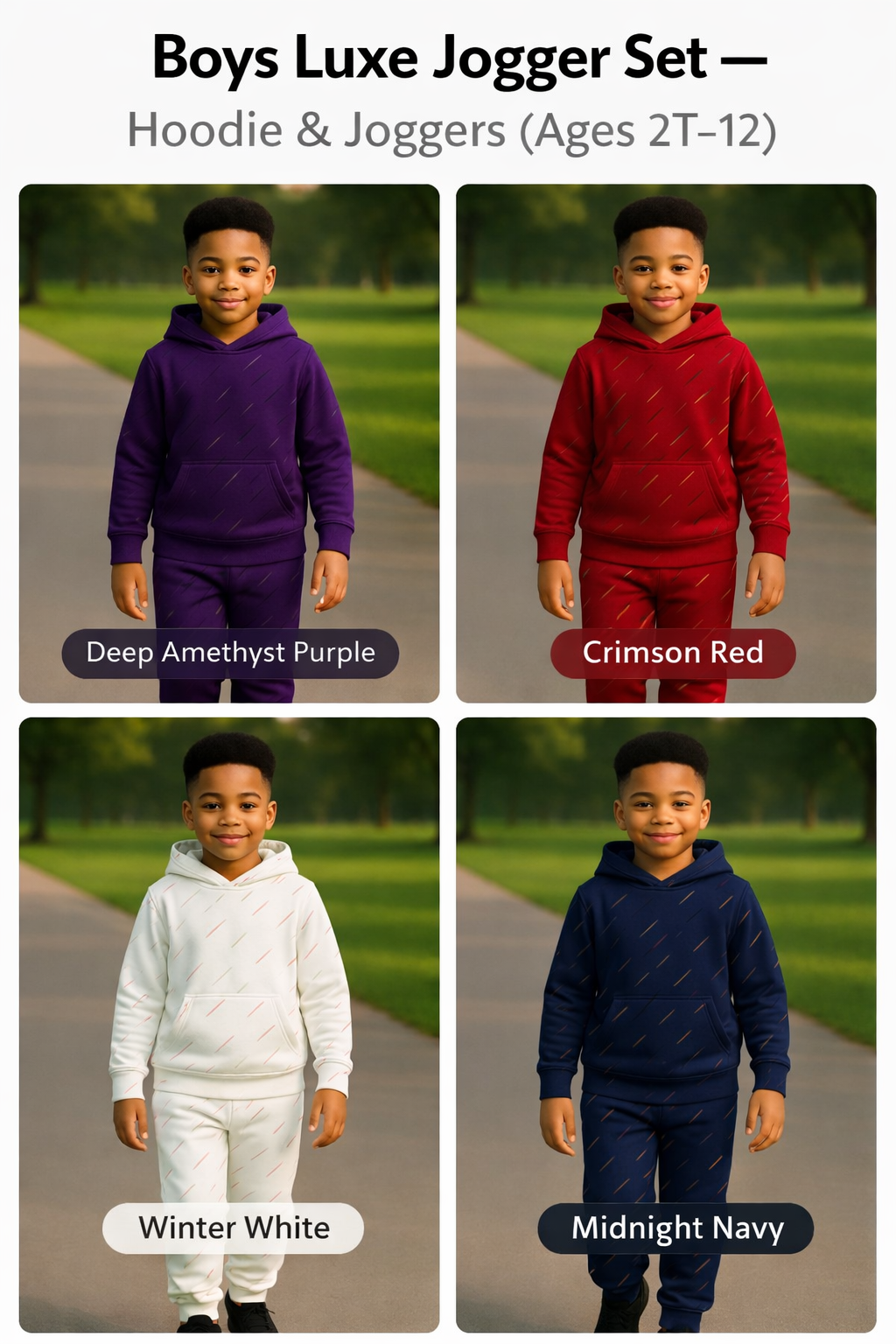 Boys Luxe Lightning Jogger Hoodie Set — 2-Piece Outfit