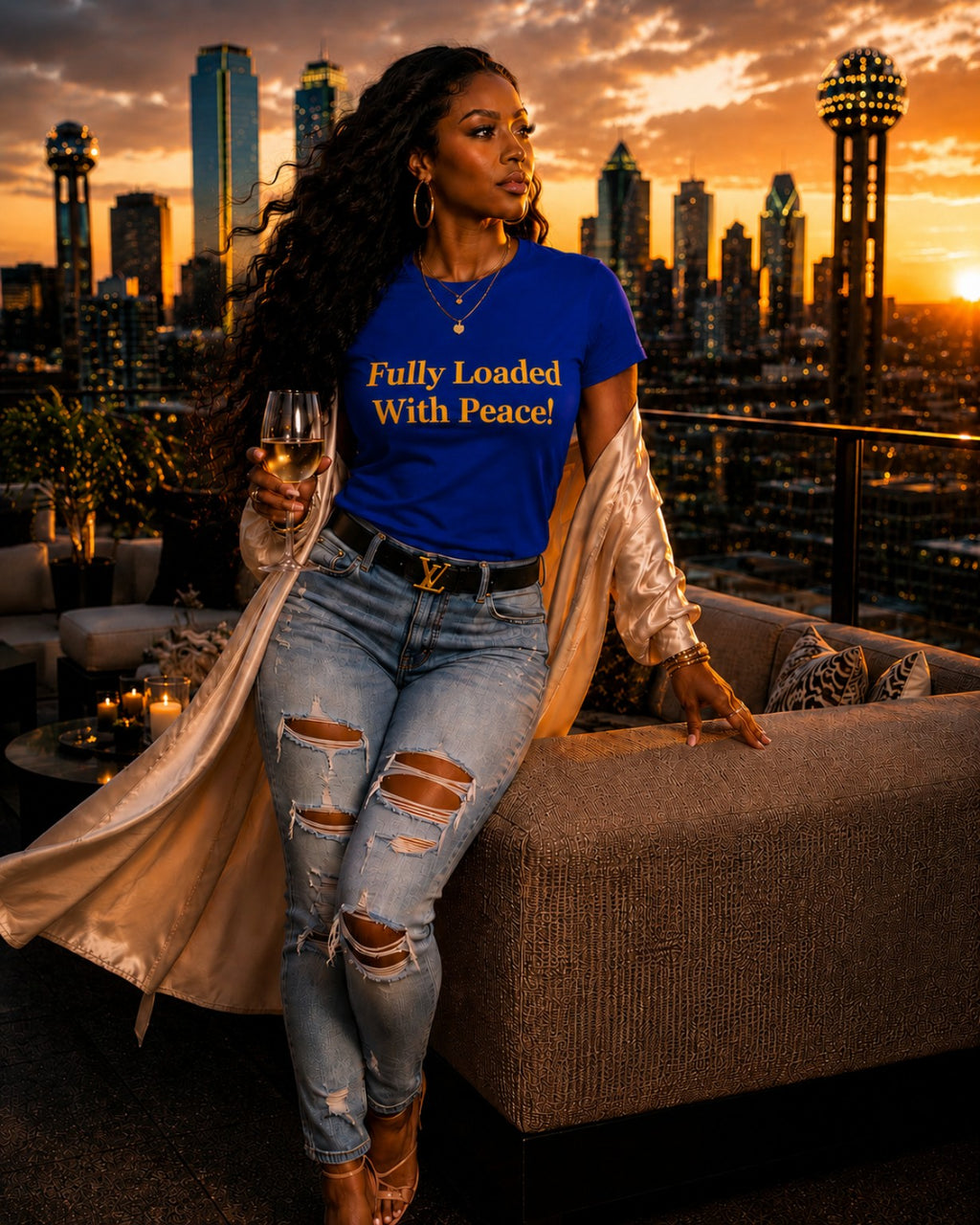 D'Monai Fully Loaded With Peace™ Graphic T-Shirt – Calm Energy Statement Tee