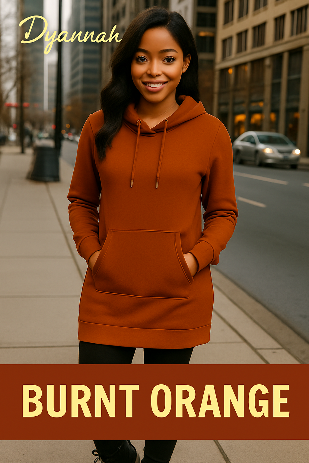 Burnt Orange Hoodie Dress