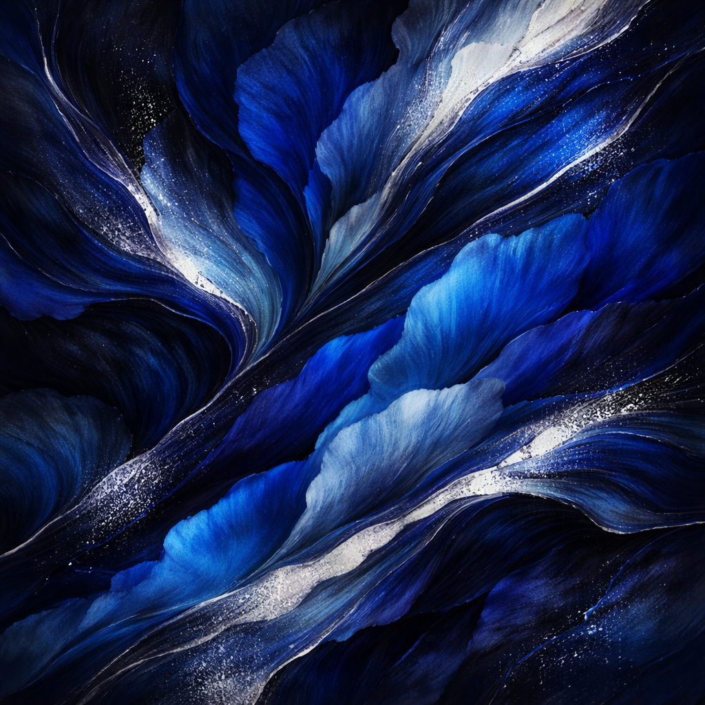 Blue Abstract Floral Canvas Print — Wall Art Decor