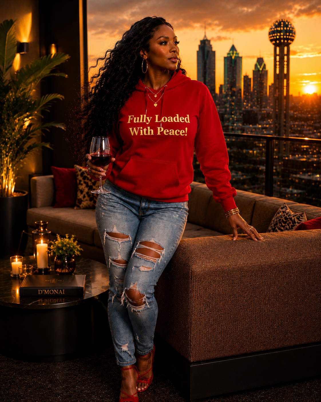 Fully Loaded With Peace Hoodie – Inspirational Statement Sweatshirt | Unisex Heavy Blend Cozy Pullover