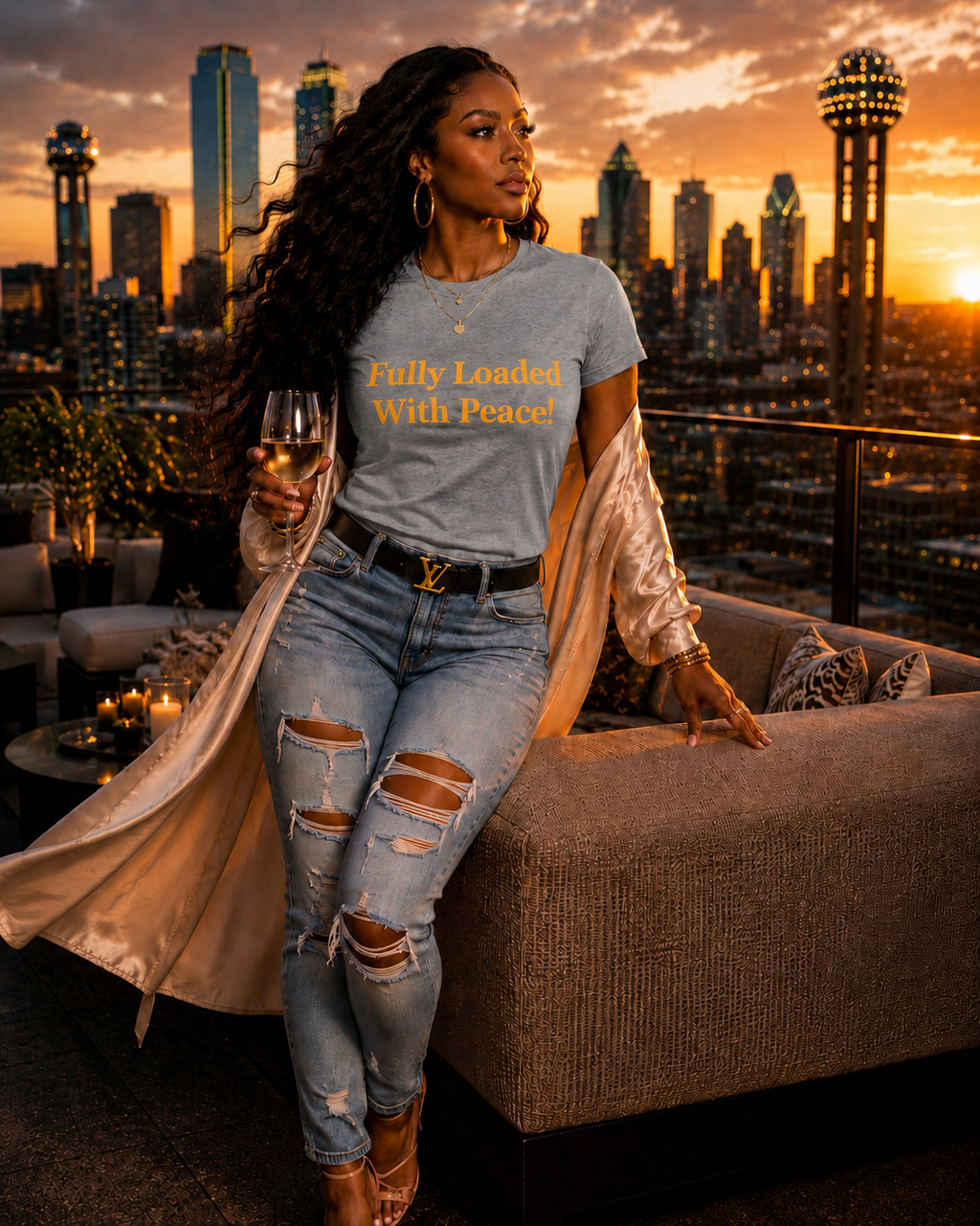 D'Monai Fully Loaded With Peace™ Graphic T-Shirt – Calm Energy Statement Tee