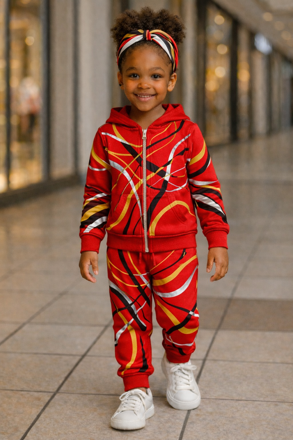 Midnight Red Blaze™ Girls Zip-Up Jogger Set