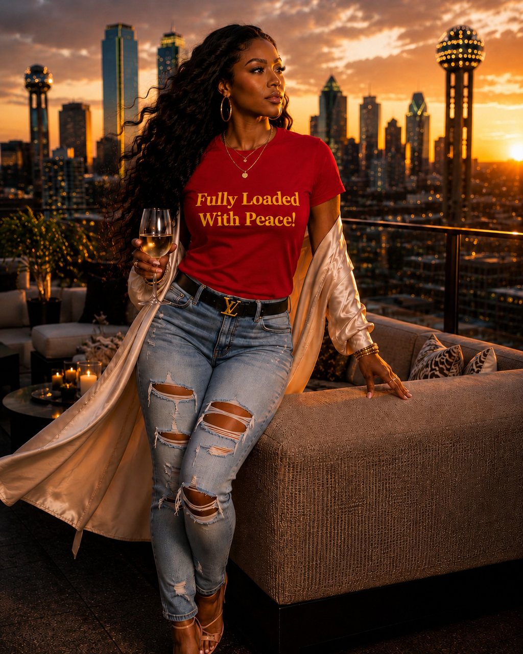 D'Monai Fully Loaded With Peace™ Graphic T-Shirt – Calm Energy Statement Tee