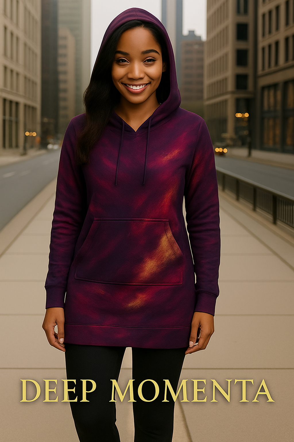 DEEP MOMENTA HOODIE DRESS