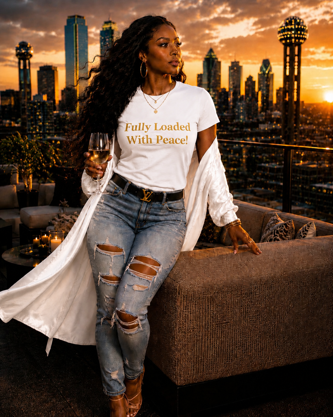 D'Monai Fully Loaded With Peace™ Graphic T-Shirt – Calm Energy Statement Tee
