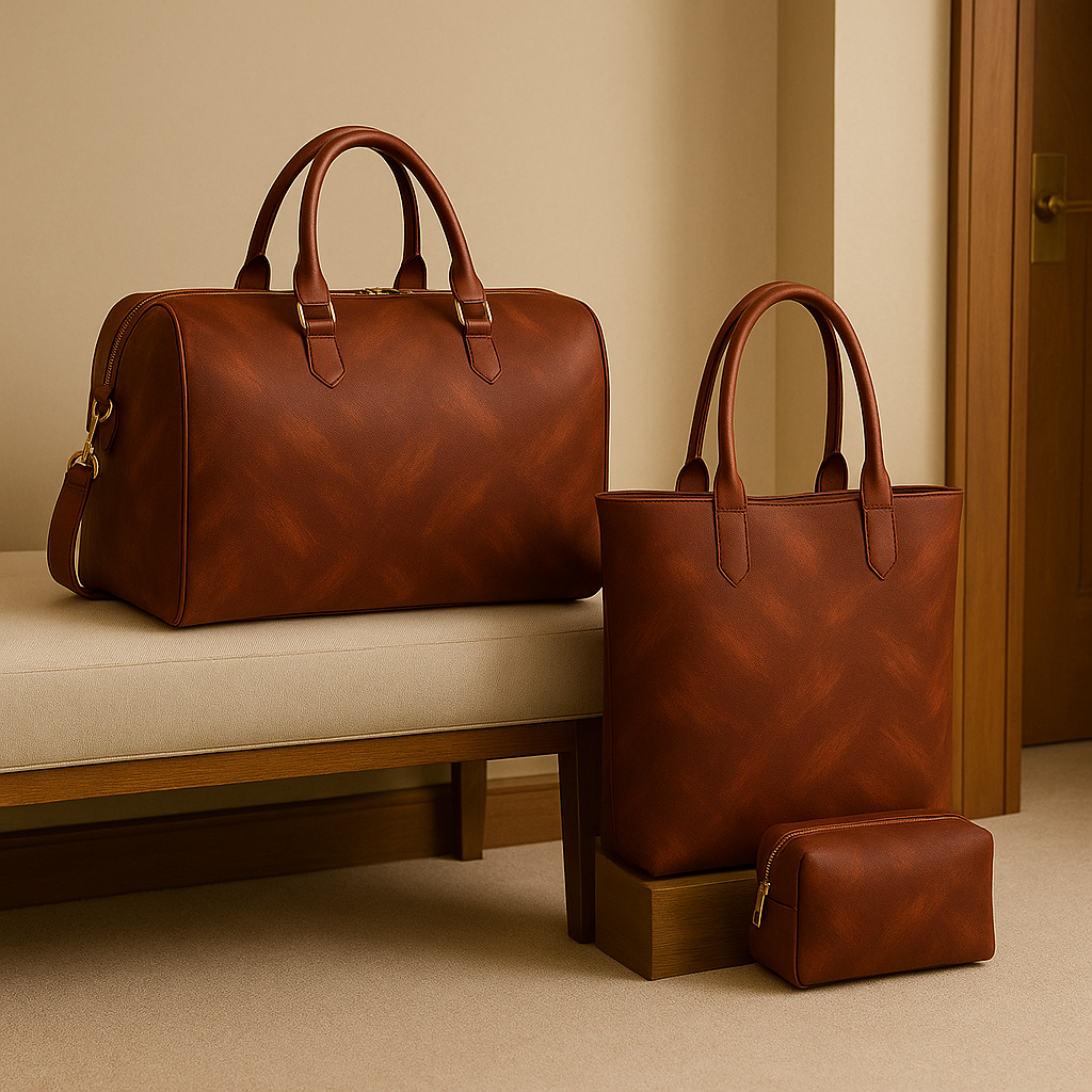 Nyia Luxe 3-Piece Travel Set – Brick Rose Luxe