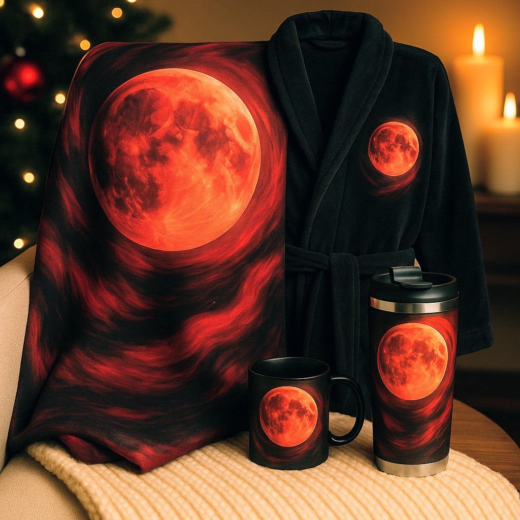 Blood Moon Luxe Gift Set – 4 Piece (Robe, Mug, Tumbler & Throw Blanket)